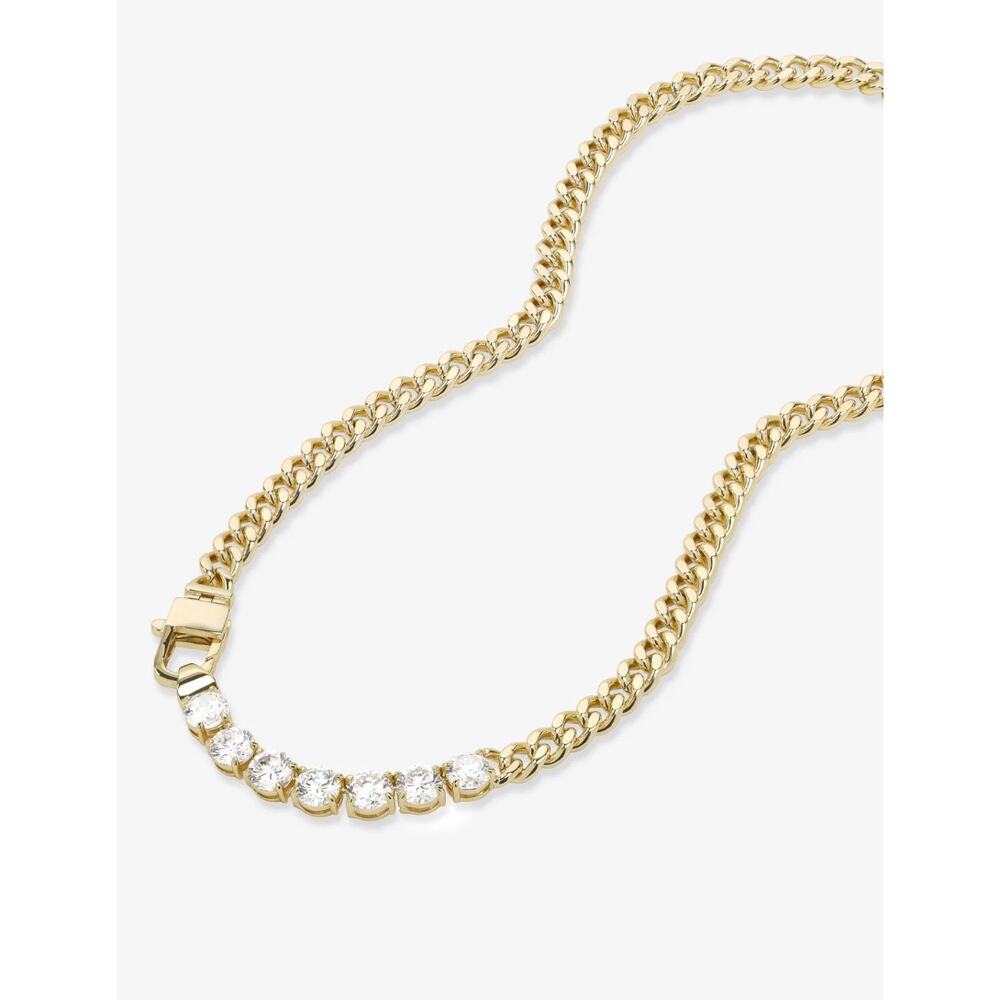 Melinda Maria Julian Loves Diamonds Cuban Chain Necklace 16" - Picture 7 of 12